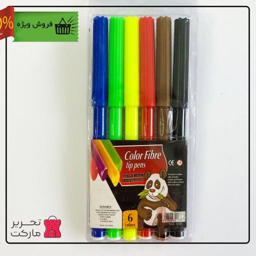 ماژیک رنگ آمیزی 6 رنگ سلفونی کالرفیبر پاندا